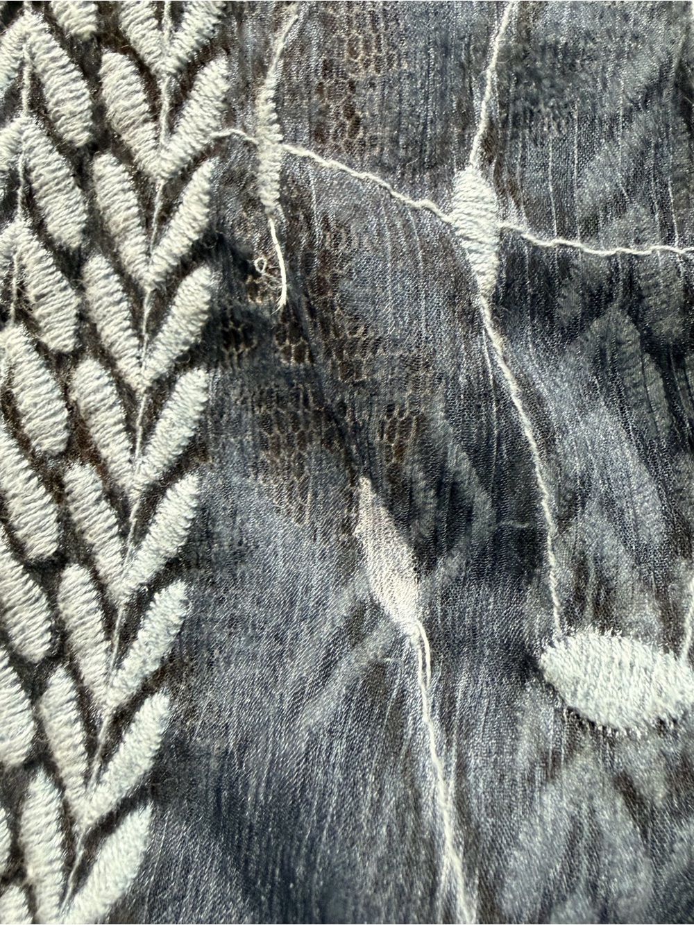 The Pyramid Collection Blue Lace & Knit Open Front Cardigan - Picture 6 of 11